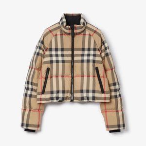 Burberry Cropped Check Puffer Jacket